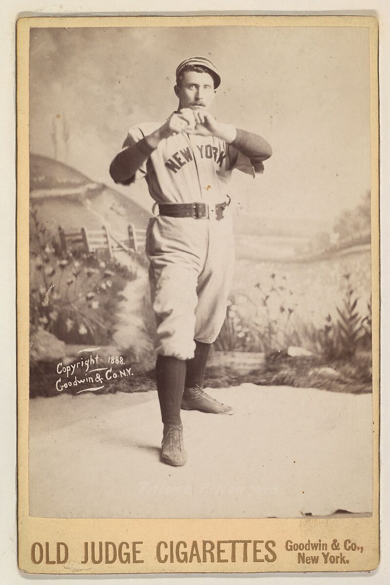 Titcomb, Pitcher, New York, from the series Old Judge Cigarettes, Issued by Goodwin &amp; Company, Albumen photograph, cabinet card 