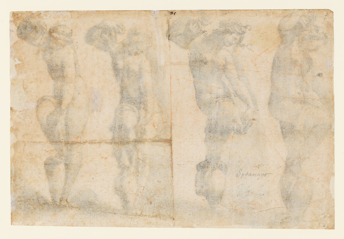 Four Studies after Giambologna's "Venus Leaving the Bath", Hans Bock the Younger (Swiss, Basel 1575–1626), Pen and brown and black ink, brush and gray wash