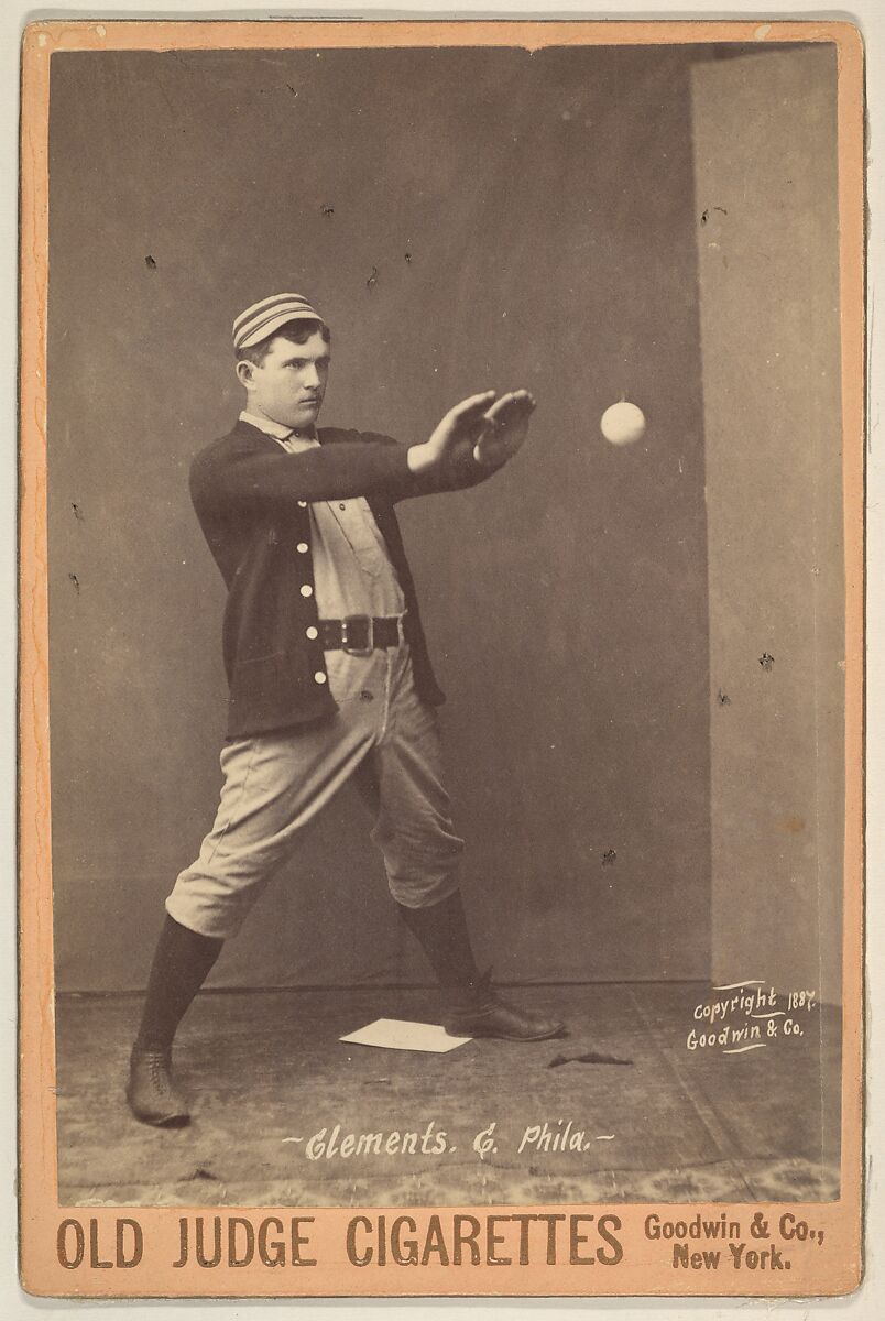 Clements, Catcher, Philadelphia, from the series Old Judge Cigarettes, Goodwin &amp; Company, Albumen photograph, cabinet card 
