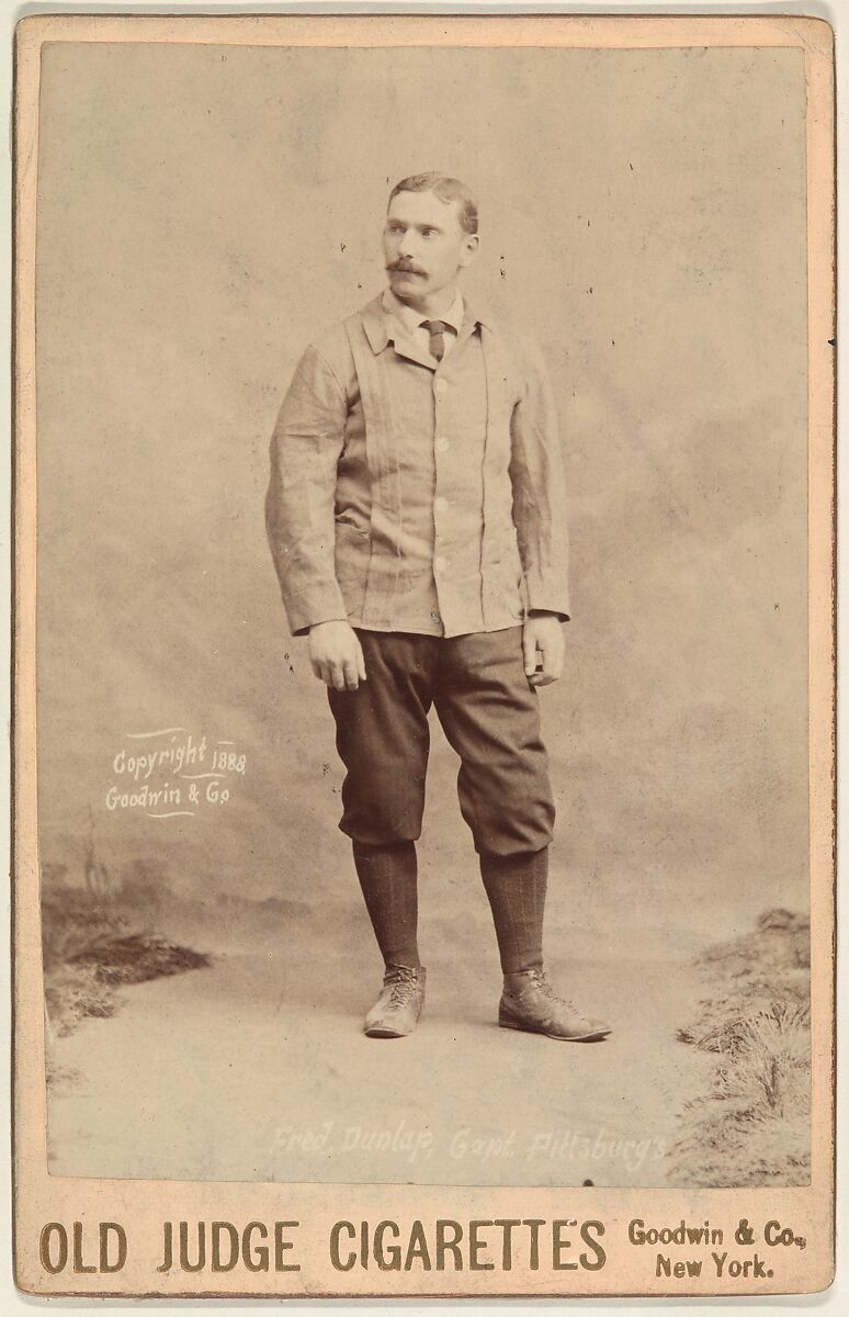 Fred C. Dunlap, Captain, Pittsburgh, from the series Old Judge Cigarettes, Issued by Goodwin &amp; Company, Albumen print photograph, cabinet card 