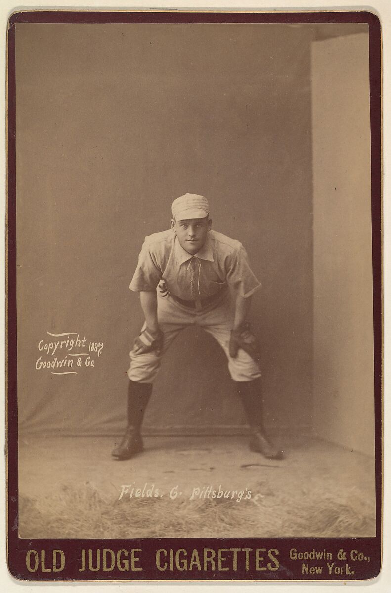 Fields, Catcher, Pittsburgh, from the series Old Judge Cigarettes, Issued by Goodwin &amp; Company, Albumen print photograph, cabinet card 