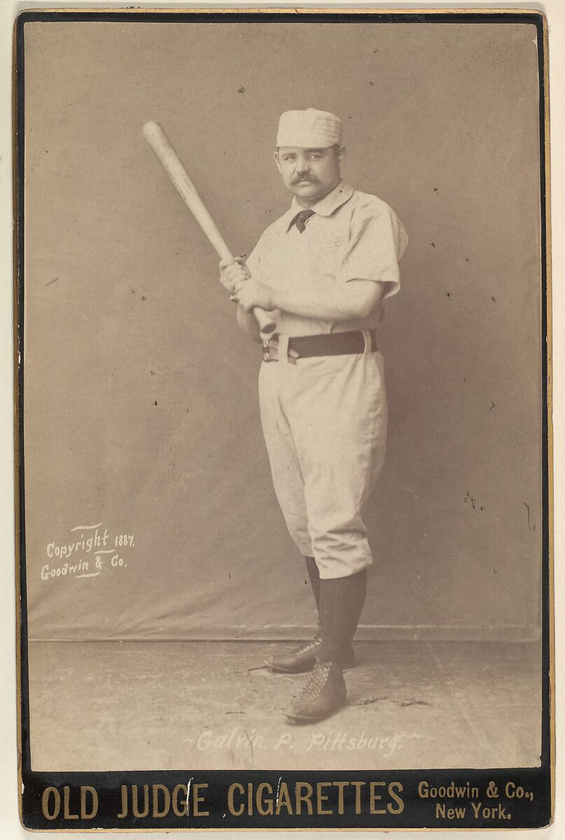 Galvin, Pitcher, Pittsburgh, from the series Old Judge Cigarettes, Issued by Goodwin &amp; Company, Albumen print photograph, cabinet card 