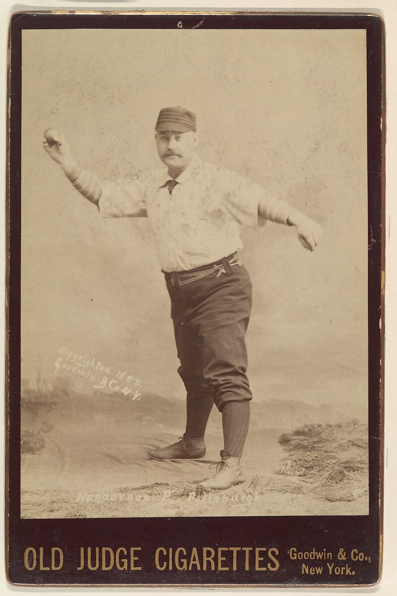 Henderson, Pitcher, Pittsburgh, from the series Old Judge Cigarettes, Issued by Goodwin &amp; Company, Albumen print photograph, cabinet card 