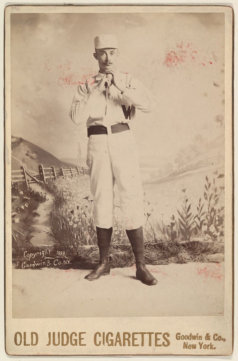 Gilmore, Pitcher, from the series Old Judge Cigarettes, Issued by Goodwin &amp; Company, Albumen print photograph, cabinet card 