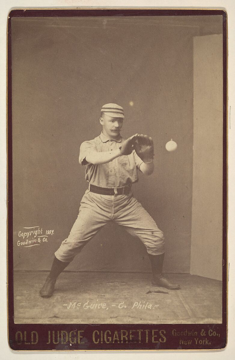 McGuire, Catcher, Philadelphia, from the series Old Judge Cigarettes, Issued by Goodwin &amp; Company, Albumen photograph, cabinet card 