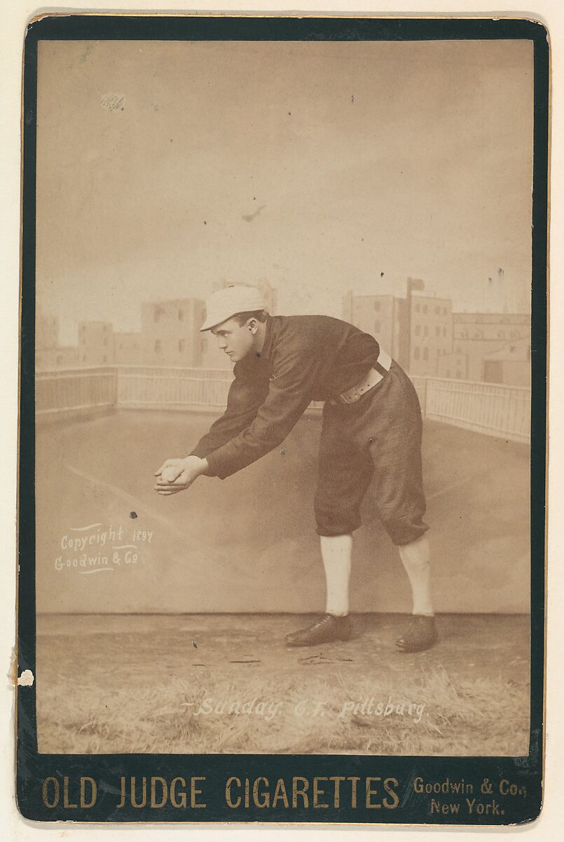 Sunday, Center Field, Pittsburgh, from the series Old Judge Cigarettes, Issued by Goodwin &amp; Company, Albumen print photograph, cabinet card 