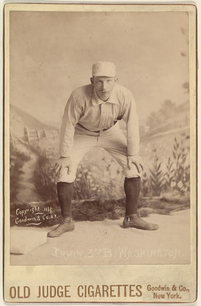 Irwin, 3rd Base, Washington, from the series Old Judge Cigarettes, Issued by Goodwin &amp; Company, Albumen print photograph, cabinet card 