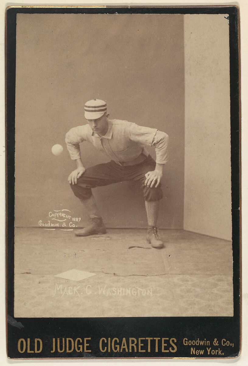Mack, Catcher, Washington, from the series Old Judge Cigarettes, Issued by Goodwin &amp; Company, Albumen print photograph, cabinet card 