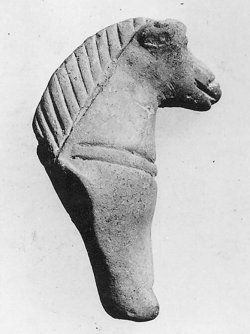 Fragment of a Horse, Terracotta, Central Asia 