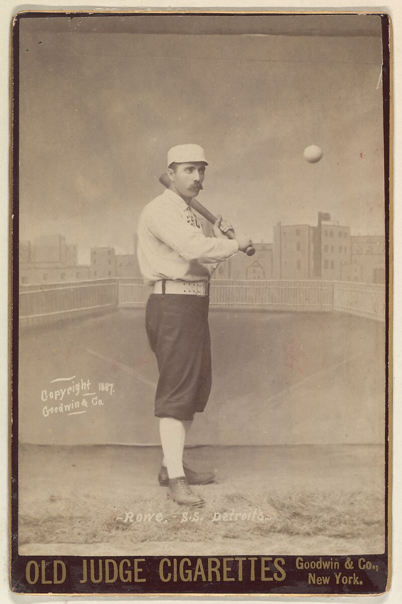 Rowe, Shortstop, Detroit, from the series Old Judge Cigarettes, Issued by Goodwin &amp; Company, Albumen print photograph, cabinet card