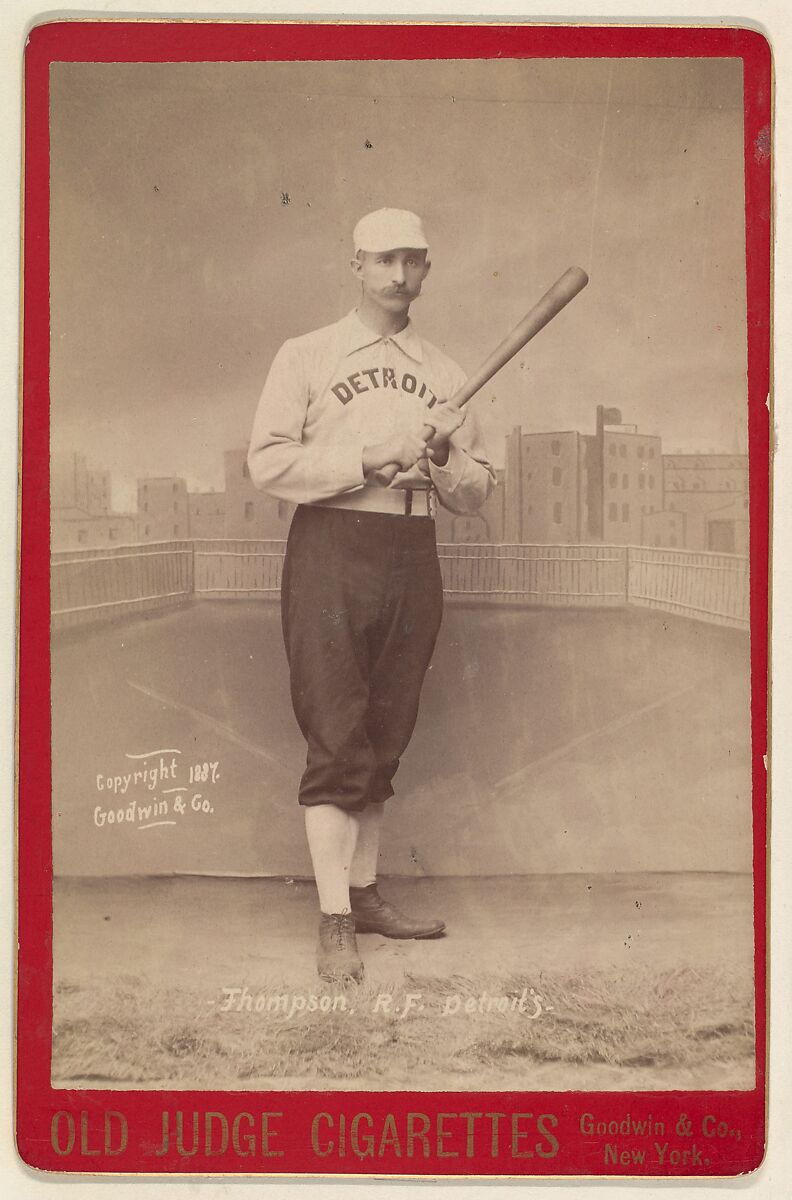 Thompson, Right Field, Detroit, from the series Old Judge Cigarettes, Issued by Goodwin &amp; Company, Albumen print photograph, cabinet card 
