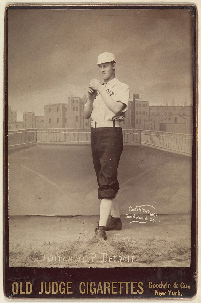 Twitchell, Pitcher, Detroit, from the series Old Judge Cigarettes, Issued by Goodwin &amp; Company, Albumen print photograph, cabinet card 