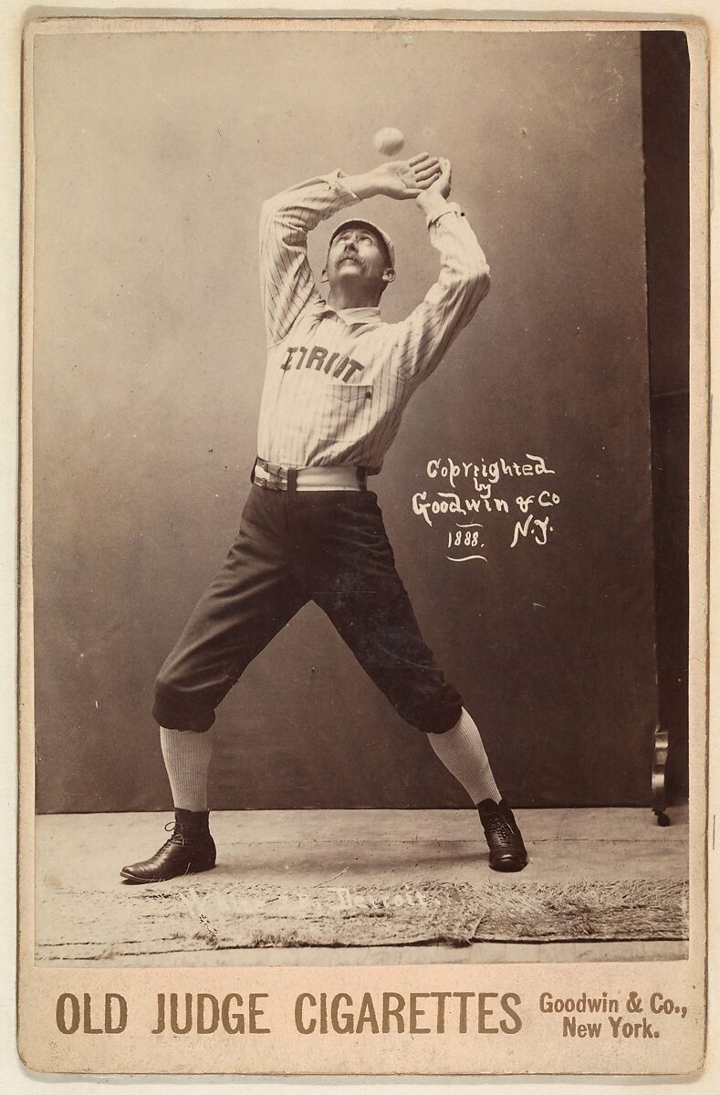 White, 3rd Base, Detroit, from the series Old Judge Cigarettes, Issued by Goodwin &amp; Company, Albumen print photograph, cabinet card 