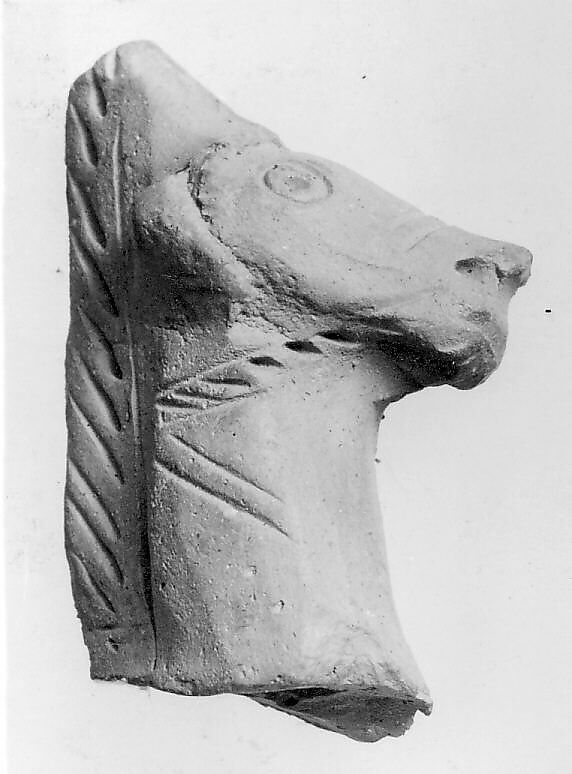 Head of a Horse, Terracotta, Central Asia 