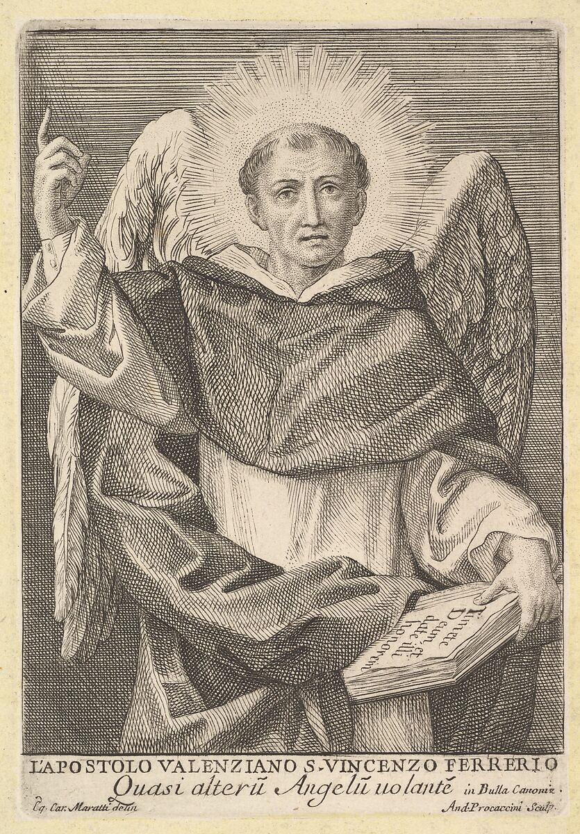 St. Vincent Ferrer, Andrea Procaccini (Italian, Rome 1671–1734 La Granja de San Ildefonso), Etching 
