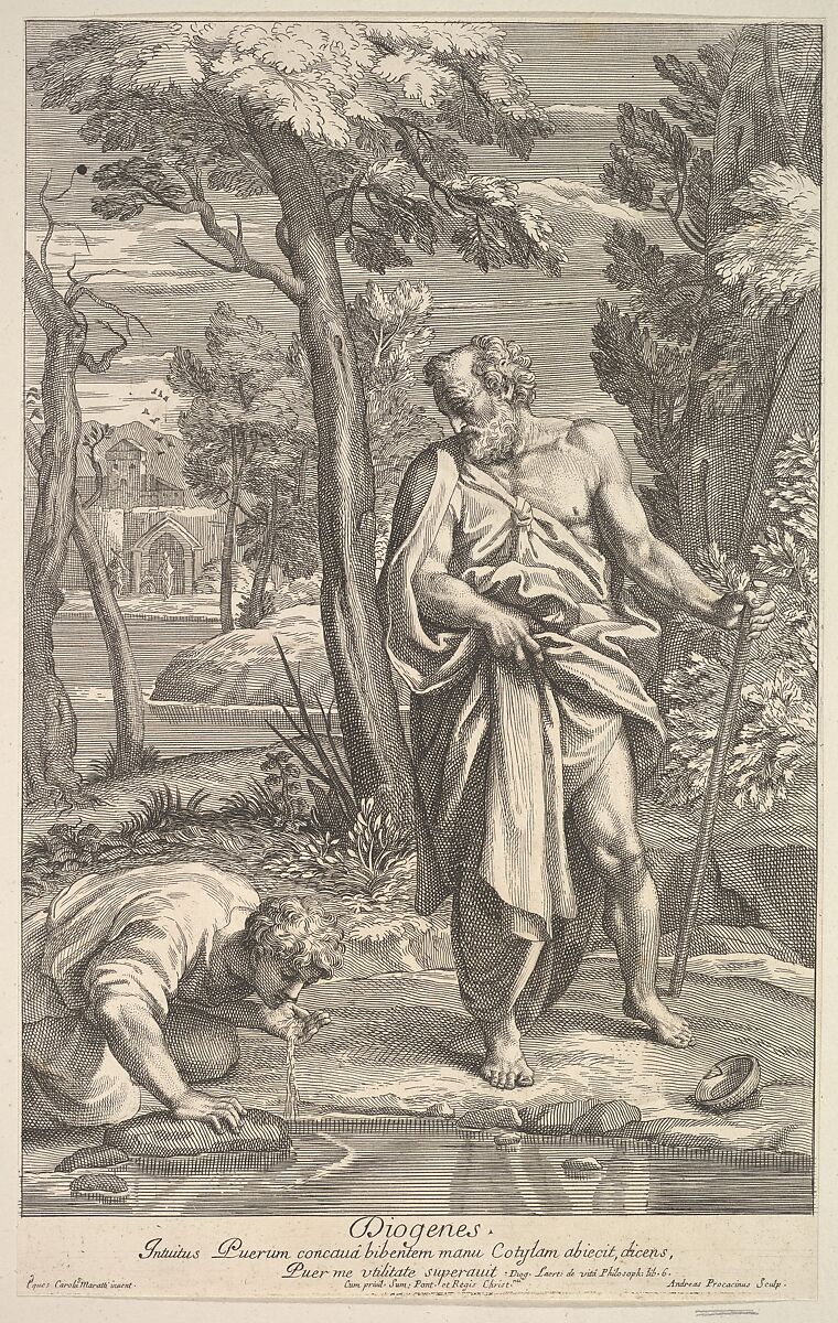 Diogenes, Andrea Procaccini (Italian, Rome 1671–1734 La Granja de San Ildefonso), Etching 