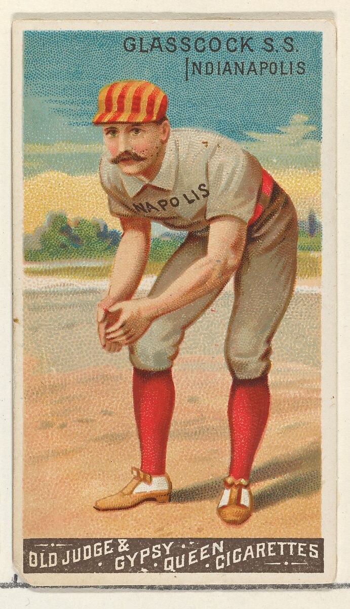 Jack Glasscock, Shortstop, Indianapolis, from the Goodwin Champion series for Old Judge and Gypsy Queen Cigarettes, Issued by Goodwin &amp; Company, Commercial color lithograph 
