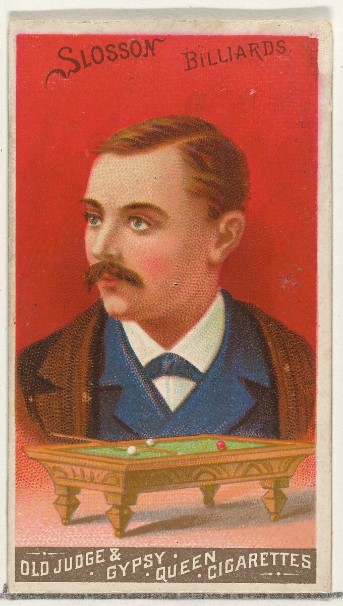 George Slosson, Billiards, from the Goodwin Champion series for Old Judge and Gypsy Queen Cigarettes, Issued by Goodwin &amp; Company, Commercial color lithograph 