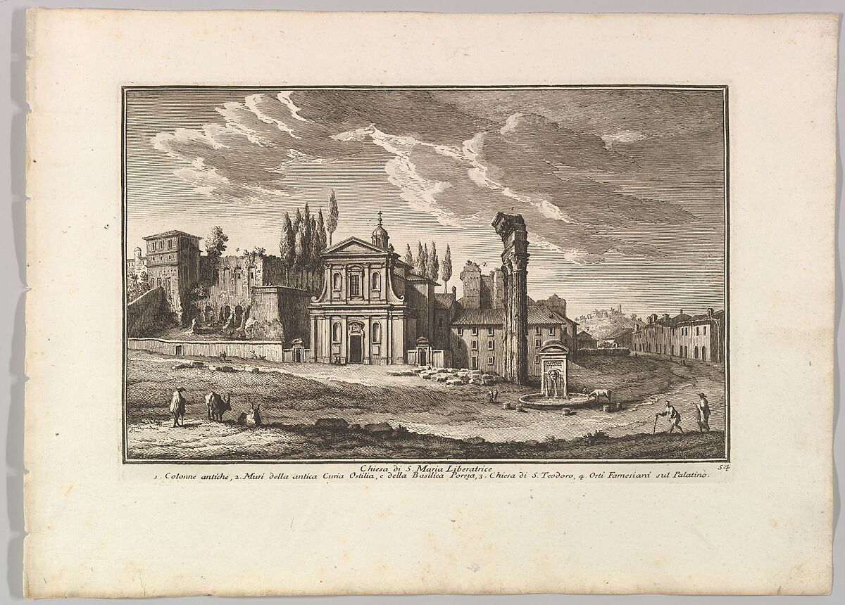 Chiesa di S. Maria Liberatrice, Plate 54 from Raccolta Delle Più Belle Veduta Antiche, E  Moderne Di Roma..., Giuseppe Vasi (Italian, 1710–1782)  , Rome, Etching 