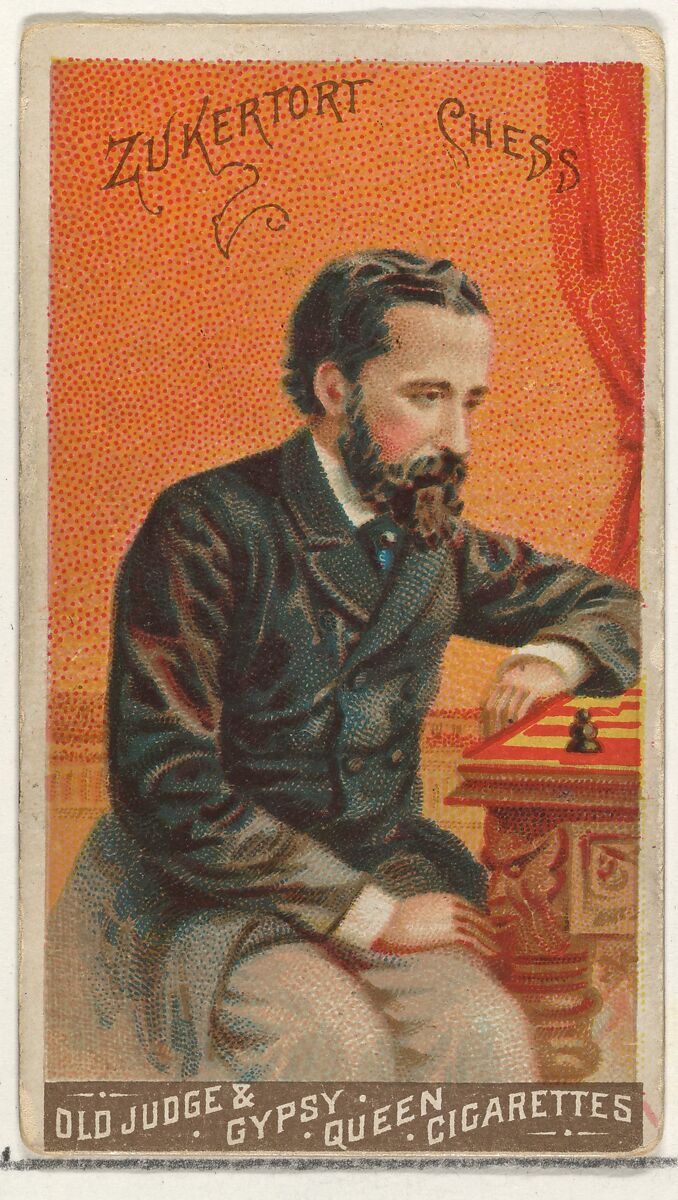 Zukertort, Chess, from the Goodwin Champion series for Old Judge and Gypsy Queen Cigarettes, Issued by Goodwin &amp; Company, Commercial color lithograph 