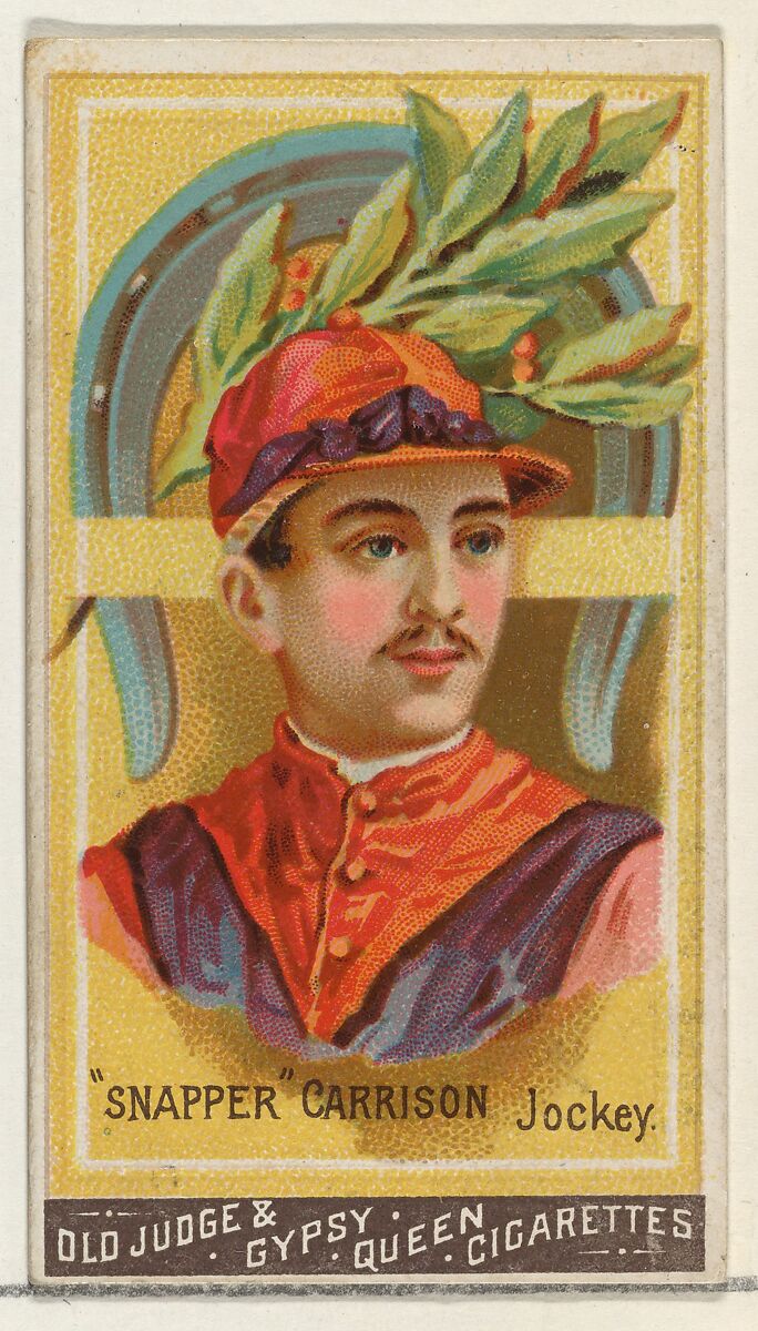 "Snapper" Garrison, Jockey, from the Goodwin Champion series for Old Judge and Gypsy Queen Cigarettes, Issued by Goodwin &amp; Company, Commercial color lithograph 