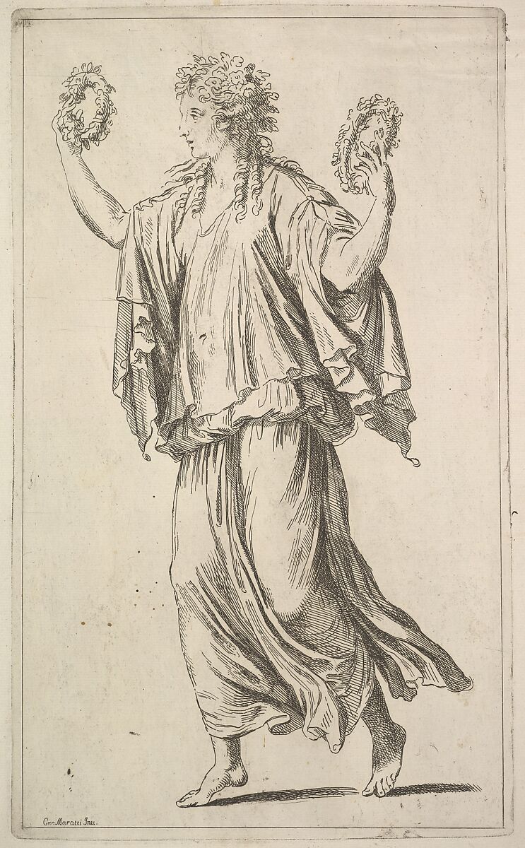 Dancing Figure, After Carlo Maratti (Italian, Camerano 1625–1713 Rome), Etching 