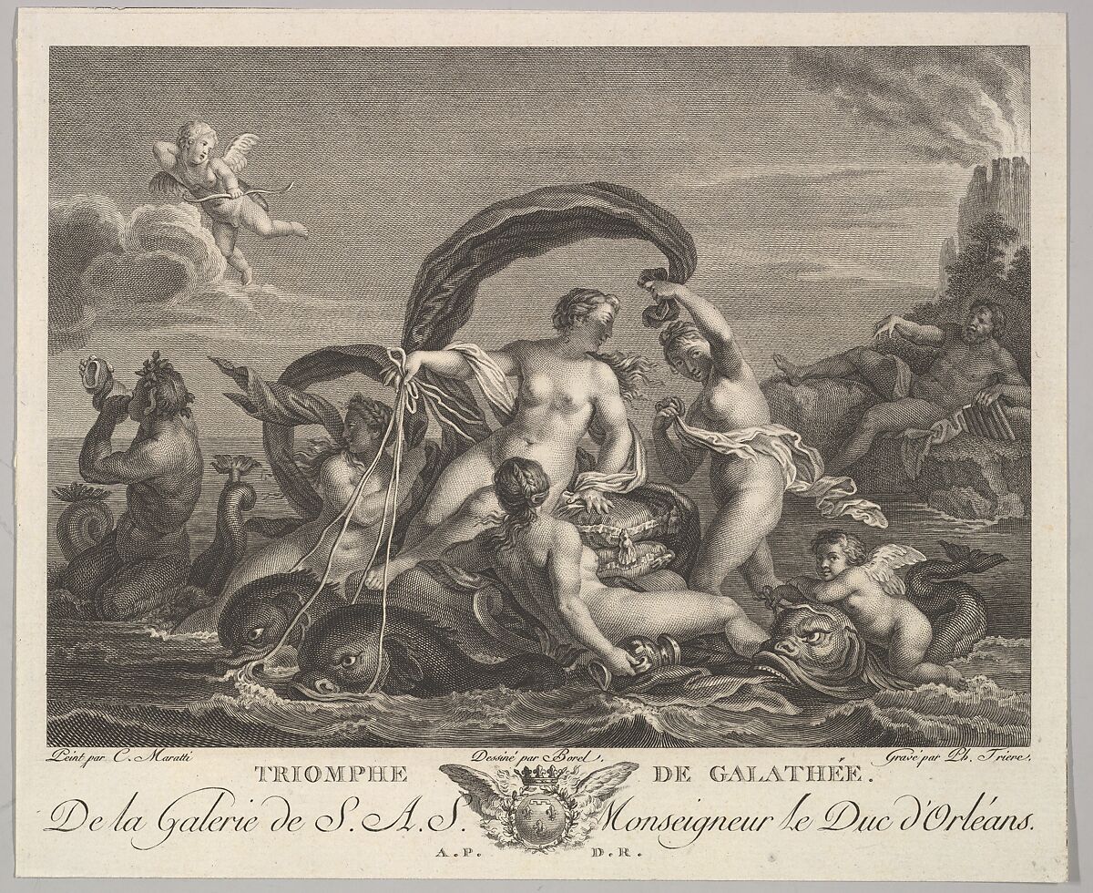 The Triumph of Galatea, Philippe Trière (French, Paris 1756–1815 Paris), Engraving 