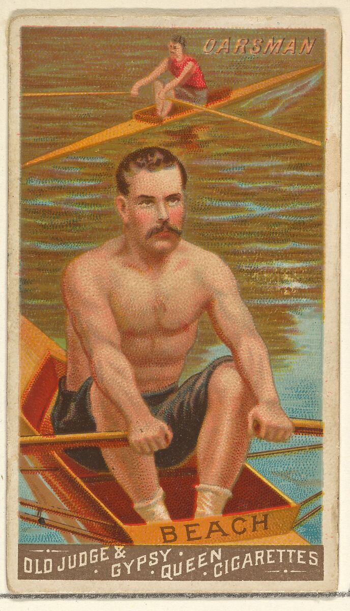 Beach, Oarsman, from the Goodwin Champion series for Old Judge and Gypsy Queen Cigarettes, Issued by Goodwin &amp; Company, Commercial color lithograph 