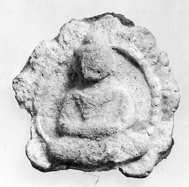 Relief of a Seated Buddha, Stucco, Central Asia 