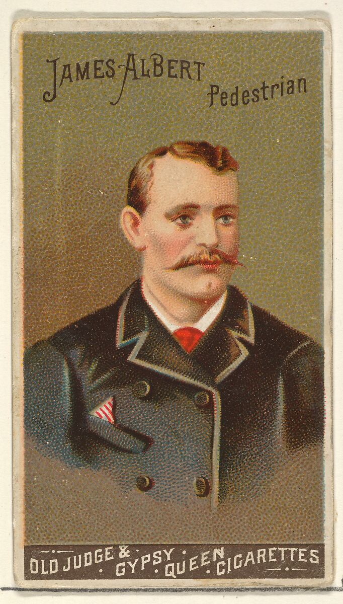 James Albert, Pedestrian, from the Goodwin Champion series for Old Judge and Gypsy Queen Cigarettes, Issued by Goodwin &amp; Company, Commercial color lithograph 