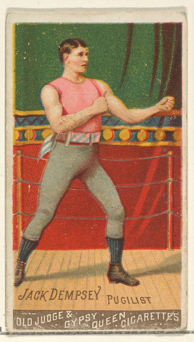 Jack Dempsey, Pugilist, from the Goodwin Champion series for Old Judge and Gypsy Queen Cigarettes, Issued by Goodwin &amp; Company, Commercial color lithograph 