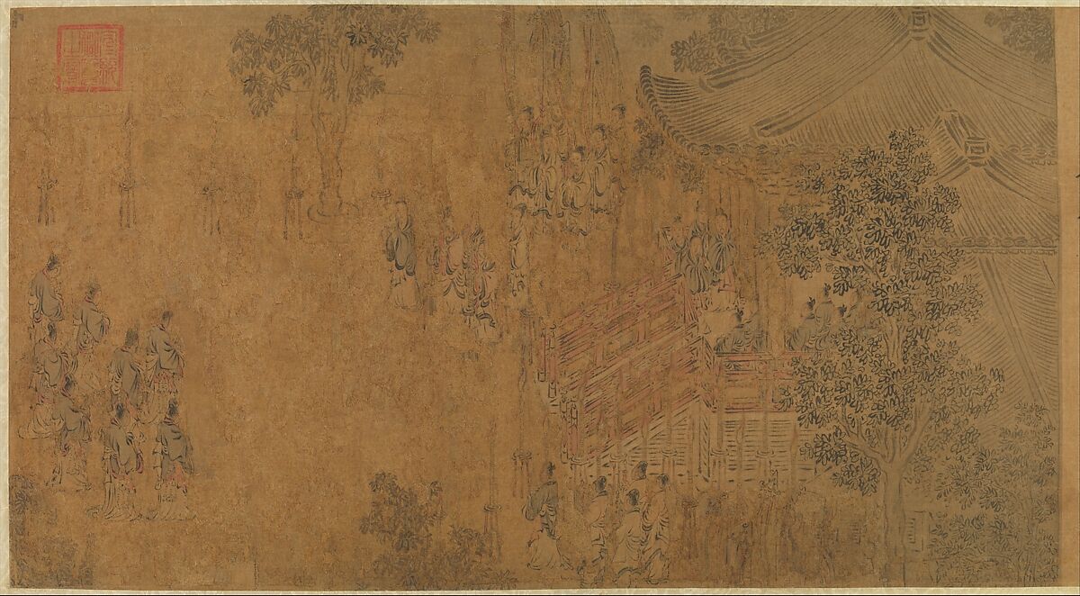 Courtly Odes, Beginning with "Wild Geese", Ma Hezhi (Chinese, ca. 1130–ca. 1170) and Assistants, Handscroll; ink and color on silk, China