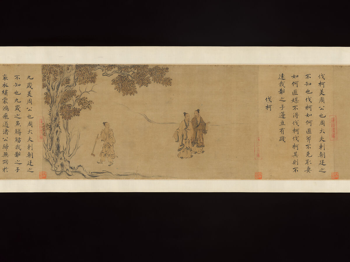 Odes of the State of Bin, Ma Hezhi (Chinese, ca. 1130–ca. 1170)  , and Assistants, Handscroll; ink, color, gold and silver on silk, China