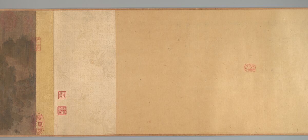 Retreats in the Spring Hills, Unidentified artist, Handscroll; ink and color on silk, China