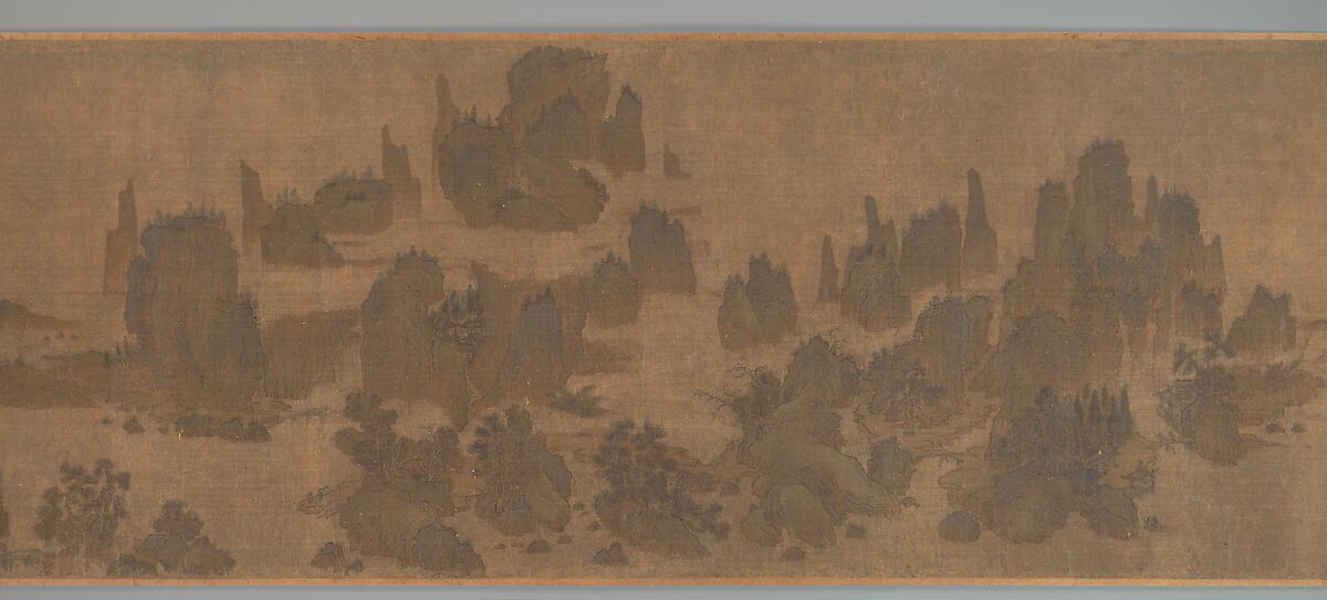 Retreats in the Spring Hills, Unidentified artist, Handscroll; ink and color on silk, China