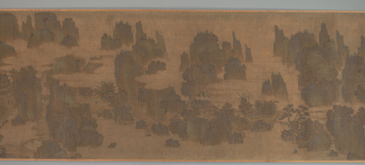 Retreats in the Spring Hills, Unidentified artist, Handscroll; ink and color on silk, China 