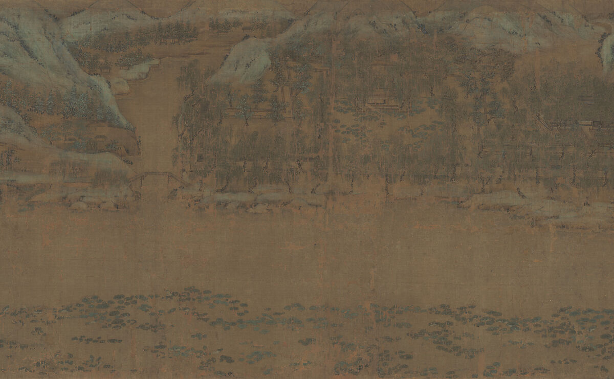 Fisherman's Lodge At Mount Xisai, Li Jie (Chinese, 1124– before 1197), Handscroll; ink and color on silk, China 