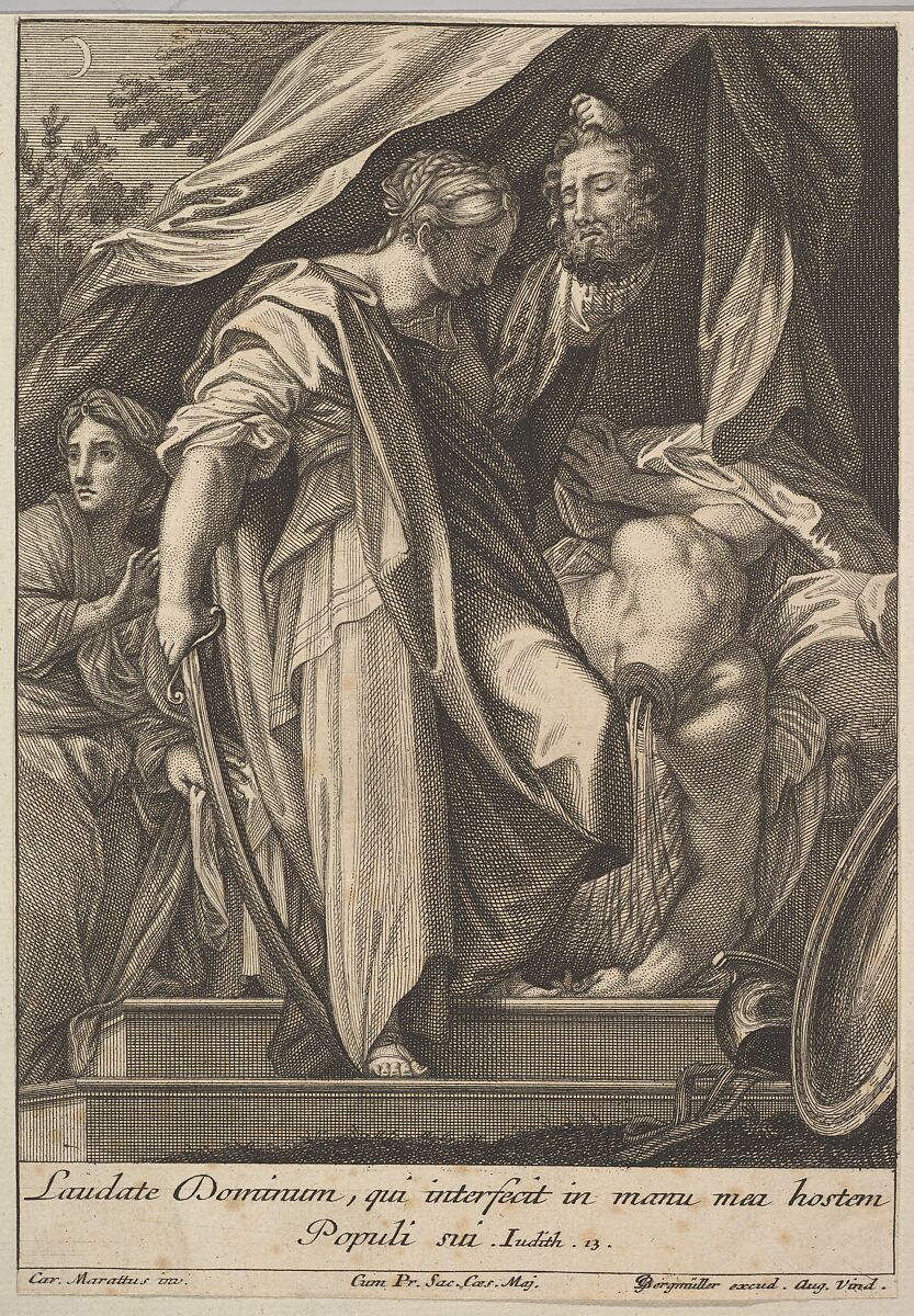 Judith slaying Holofernes, Johann Georg Bergmüller (German, Türkheim 1688–1762 Augsburg), Engraving 