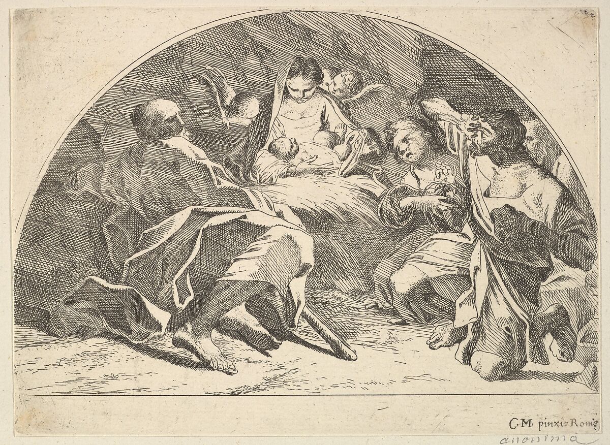 Nativity, Robert van Audenaerde (Flemish, Ghent 1663–1743 Ghent), Etching 