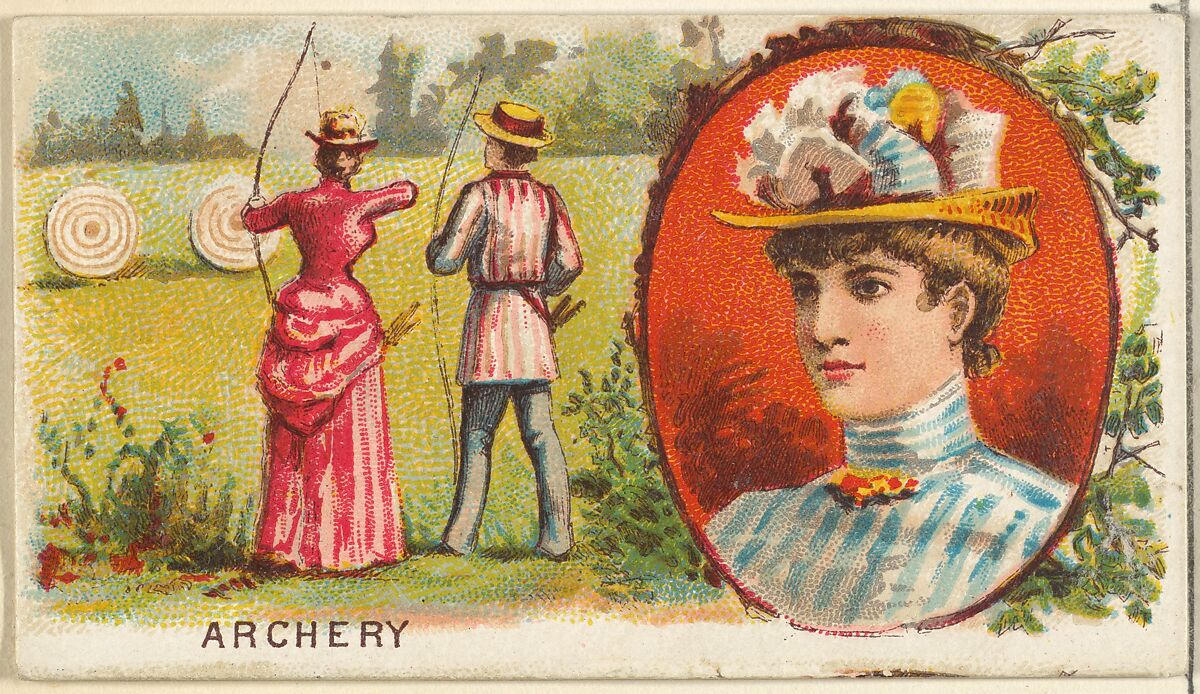 Archery, from the Games and Sports series (N165) for Old Judge Cigarettes, Issued by Goodwin &amp; Company, Commercial color lithograph 