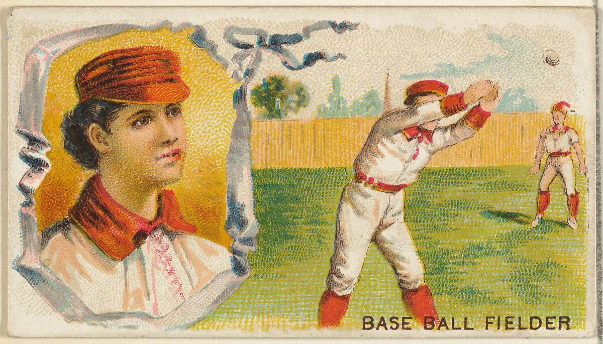 Baseball Fielder, from the Games and Sports series (N165) for Old Judge Cigarettes, Issued by Goodwin &amp; Company, Commercial color lithograph 