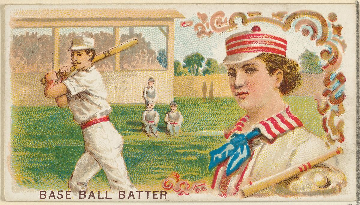 Baseball Batter, from the Games and Sports series (N165) for Old Judge Cigarettes, Issued by Goodwin &amp; Company, Commercial color lithograph 