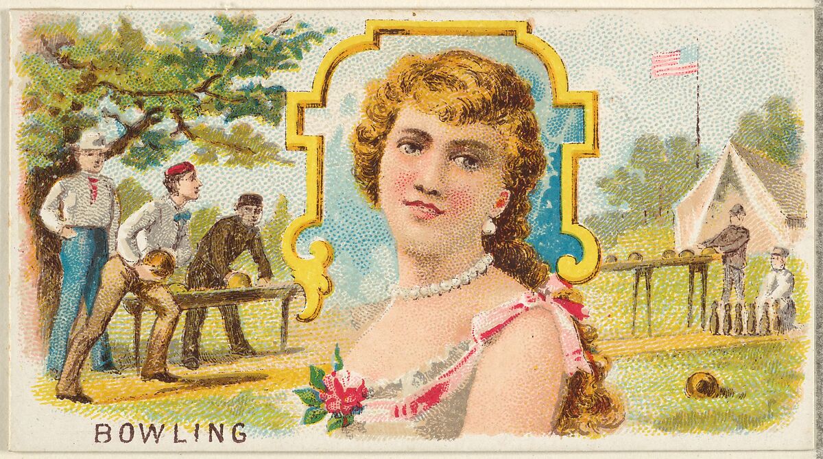 Bowling, from the Games and Sports series (N165) for Old Judge Cigarettes, Issued by Goodwin &amp; Company, Commercial color lithograph 