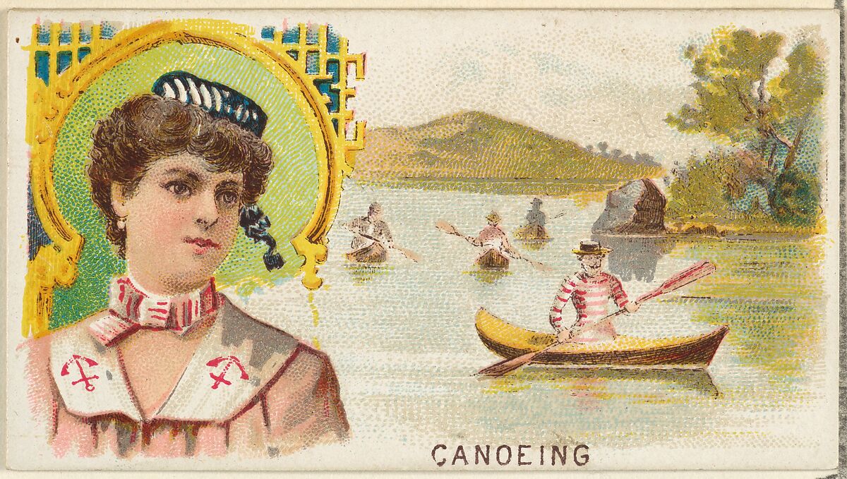 Canoeing, from the Games and Sports series (N165) for Old Judge Cigarettes, Issued by Goodwin &amp; Company, Commercial color lithograph 