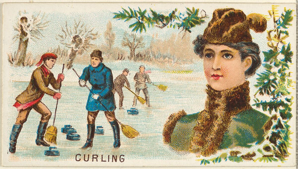 Curling, from the Games and Sports series (N165) for Old Judge Cigarettes, Issued by Goodwin &amp; Company, Commercial color lithograph 