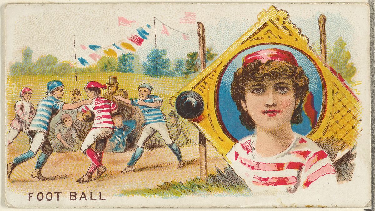 Football, from the Games and Sports series (N165) for Old Judge Cigarettes, Issued by Goodwin &amp; Company, Commercial color lithograph 