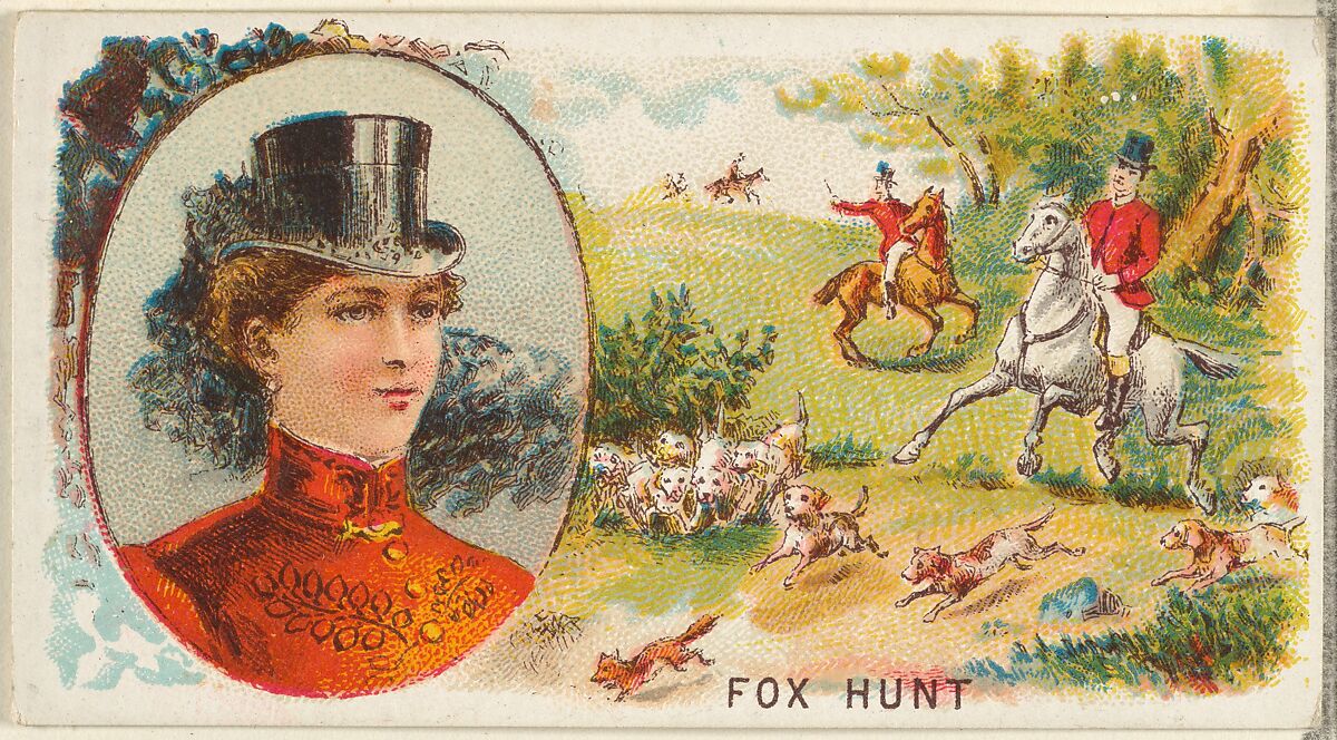 Fox Hunt, from the Games and Sports series (N165) for Old Judge Cigarettes, Issued by Goodwin &amp; Company, Commercial color lithograph 