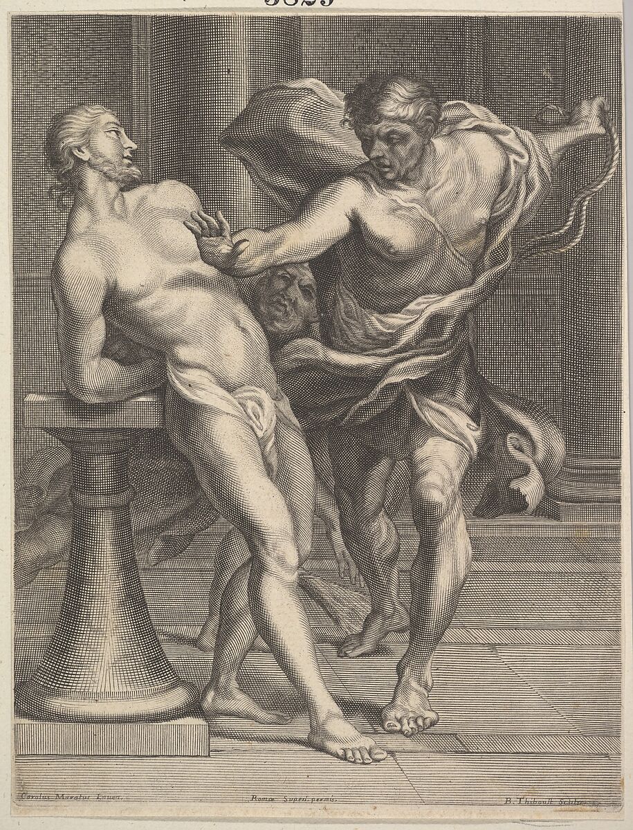 Scourging of Christ, Benoit Thiboust (French, ?1660–1719?), Engraving 