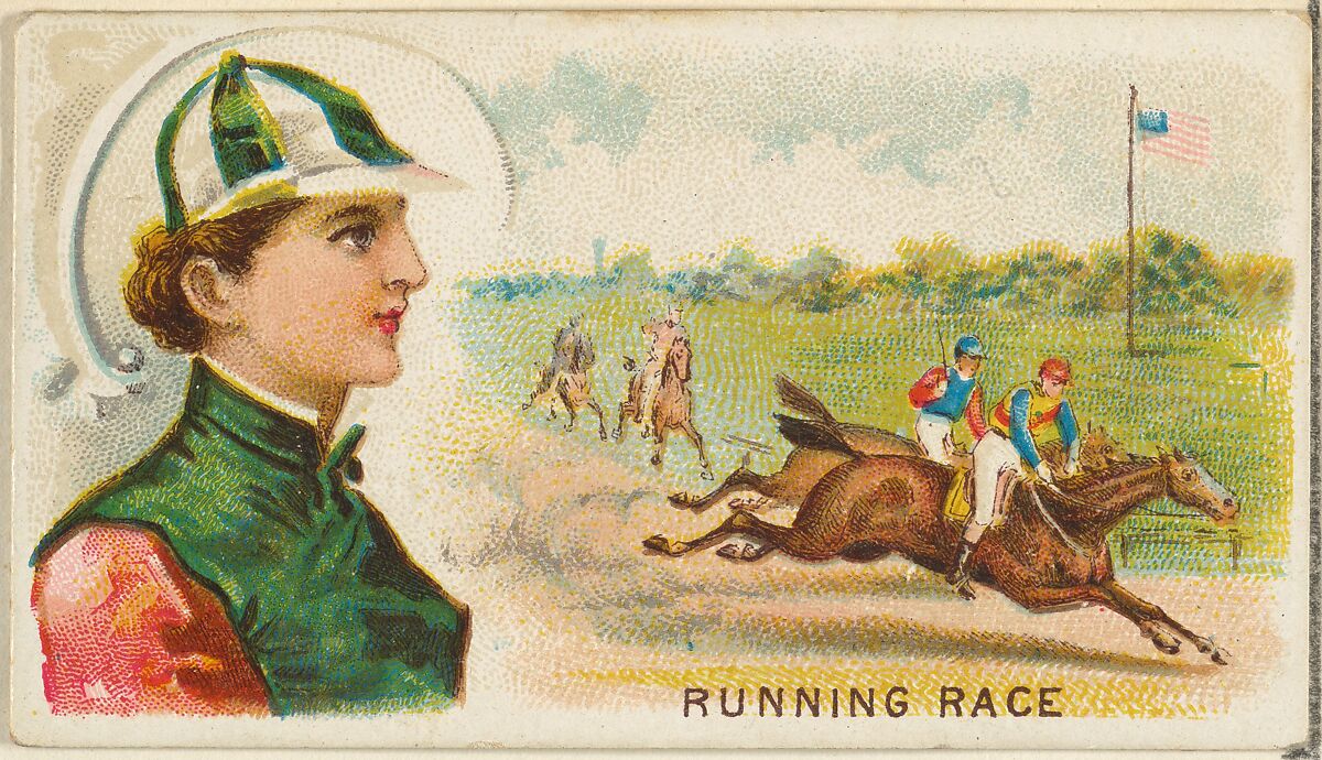 Running Race, from the Games and Sports series (N165) for Old Judge Cigarettes, Issued by Goodwin &amp; Company, Commercial color lithograph 
