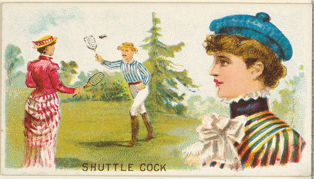 Shuttlecock, from the Games and Sports series (N165) for Old Judge Cigarettes, Issued by Goodwin &amp; Company, Commercial color lithograph 